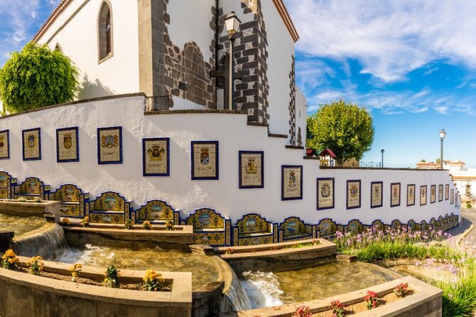 Firgas, Tejeda, Guayadeque - VIP Tour Gran Canaria - Firgas: Waterfall Fountain, Church, and Tiled Benches