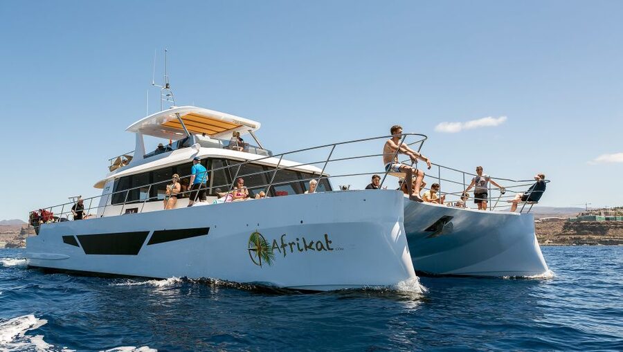 Gran Canaria: Fun Catamaran Cruise with Food and Drinks - The Mogán water break: lunch first, then snorkel and swimming in clear water