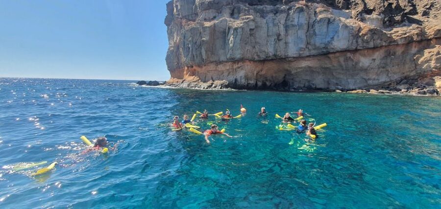 Gran Canaria: Snorkel tour with boat on the west coast - Cookies and water onboard, then back to the port