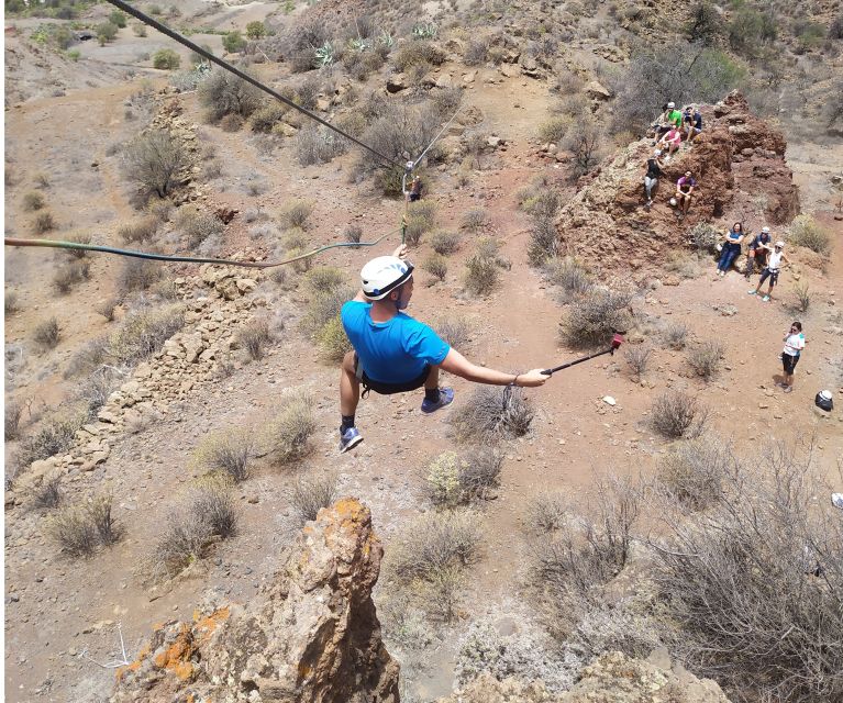 Gran Canaria: Zipline and Mountaineering Tour - The “50-meter zipline” start: controlled speed, then straight into the climb wall