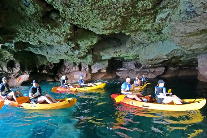 Kayaking Adventure Route with Snorkeling in Mogan Caves - Inside the caves and the cliff-jump moment
