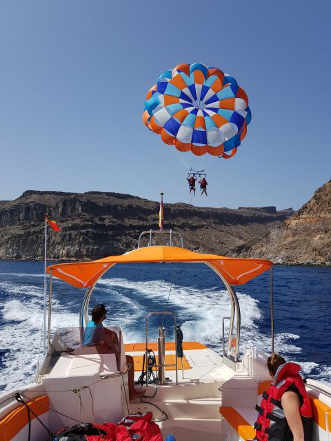 Puerto Rico de Gran Canaria : Parasailing - Meeting the Crew at Grill Costa Mar Pier (and what to do first)